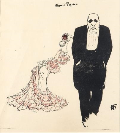 Jadwiga Mrozowska and Jozef Sosnowski as Psyche and Blaks in „Eros i Psyche” Play by Karol Frycz, 1904