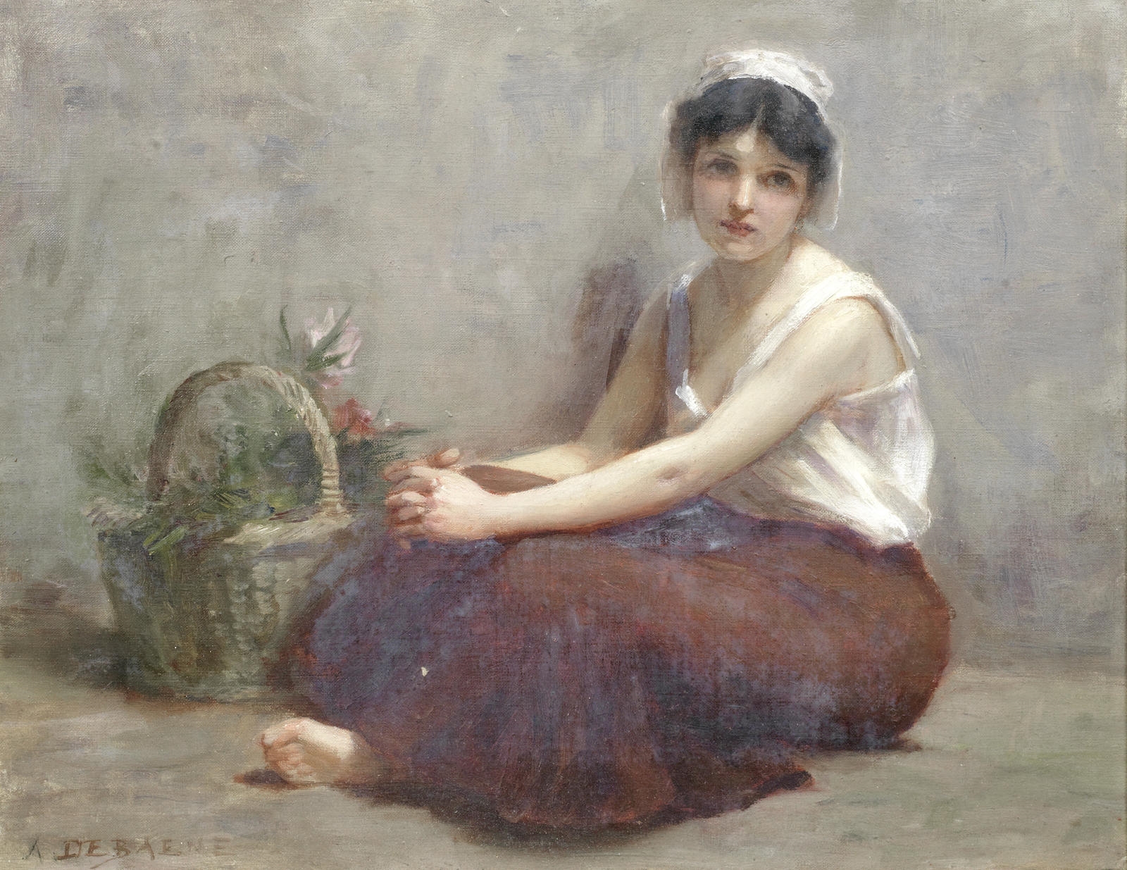 Artwork by Alphonse Jules Debaene, Resting, Made of Oil on canvas