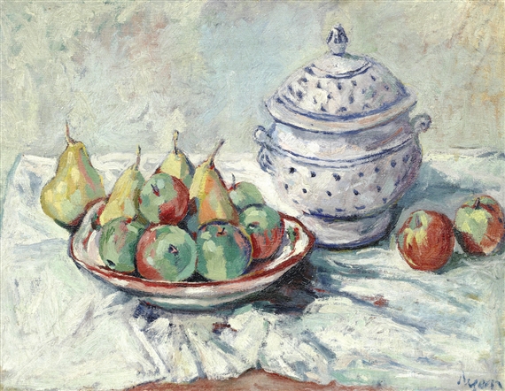 Still life with apples and pears by Adrian Ryan