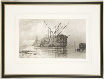 2 Works: Marine Studies of Un-Masted Man o War's or Hulks - William H. Snape