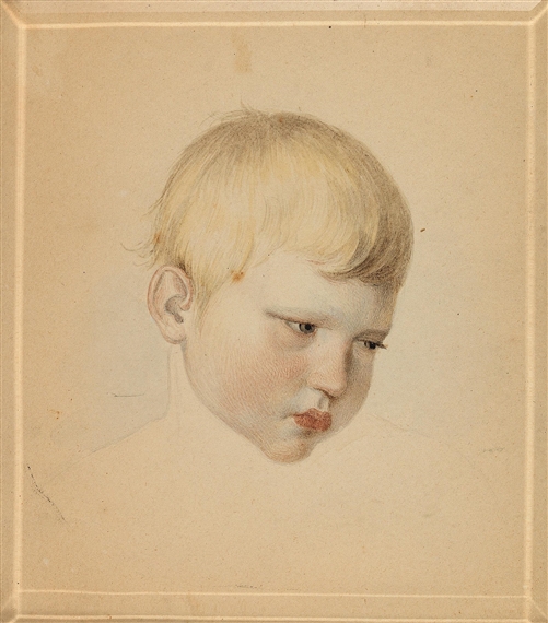 A portrait of a blond boy