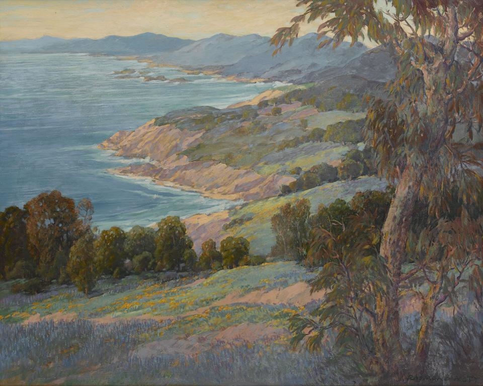 Artwork by Raymond Nott, Laguna Coast in Bloom, Made of Oil on board