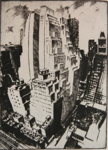 39th Str. & 6th Ave., N.Y.C. by Gottlob L. Briem, 1930