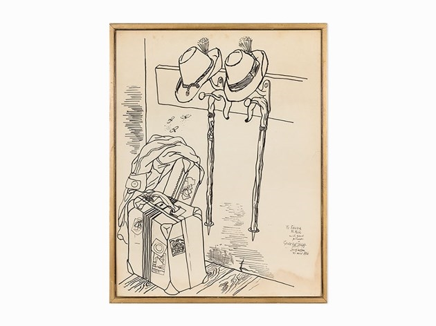 Artwork by George Grosz, Suitcases, Made of Pen and ink on paper