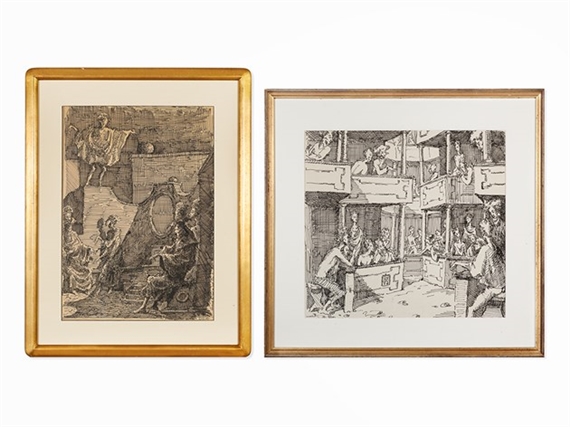 Domenico Gnoli | Pair of Works on Paper (1952) | MutualArt