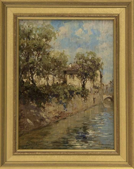 Gardens on a Side Canal, Venice by Emanuele Brugnoli