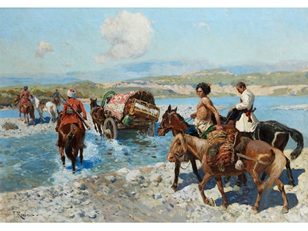 Riding cossack by Frants Alekseevich Rubo