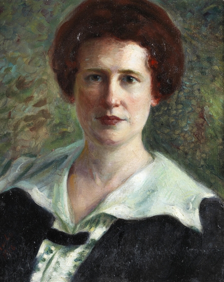 Khalil Saleeby | Portrait of Carrie Aude (The artists wife) (1916 ...