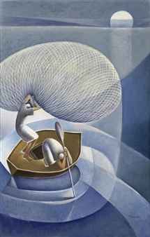 Fishermen At Twillight - Sayed Saad Eldin