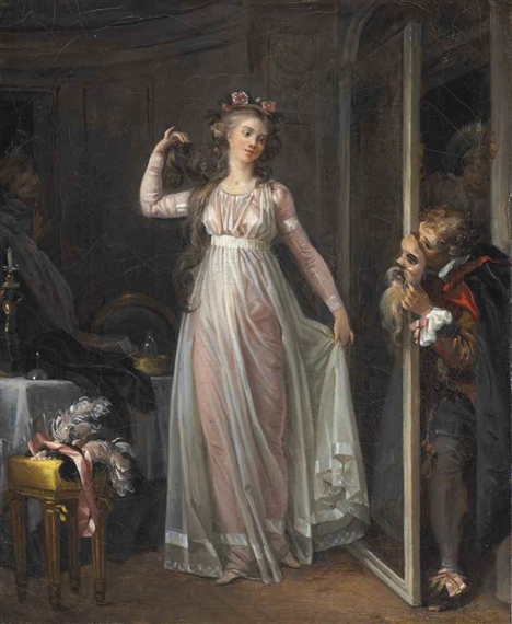 A Commedia dell'arte scene by Marguerite Gérard, Jean-Honoré Fragonard