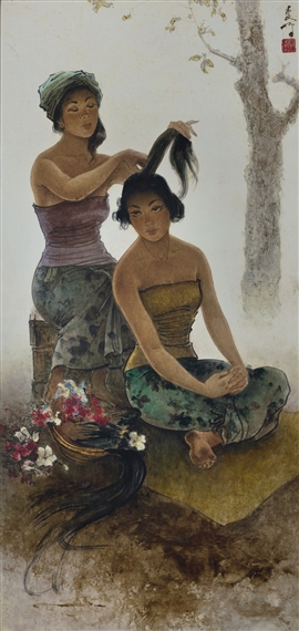 BALINESE MAIDENS by Lee Man Fong