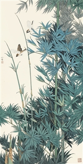 BIRDS BY THE BAMBOO GROVE - Chen Renqian