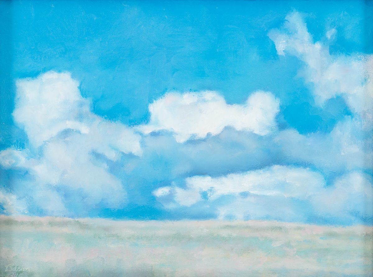 Artwork by James Bason, 3 works, Prairie Clouds; Tarrywile Spring #1; Tarrywile Spring #2, Made of oil on board