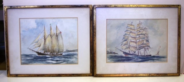 Artwork by Stuart Upham, 2 Works: Marine Watercolours, Made of Watercolours