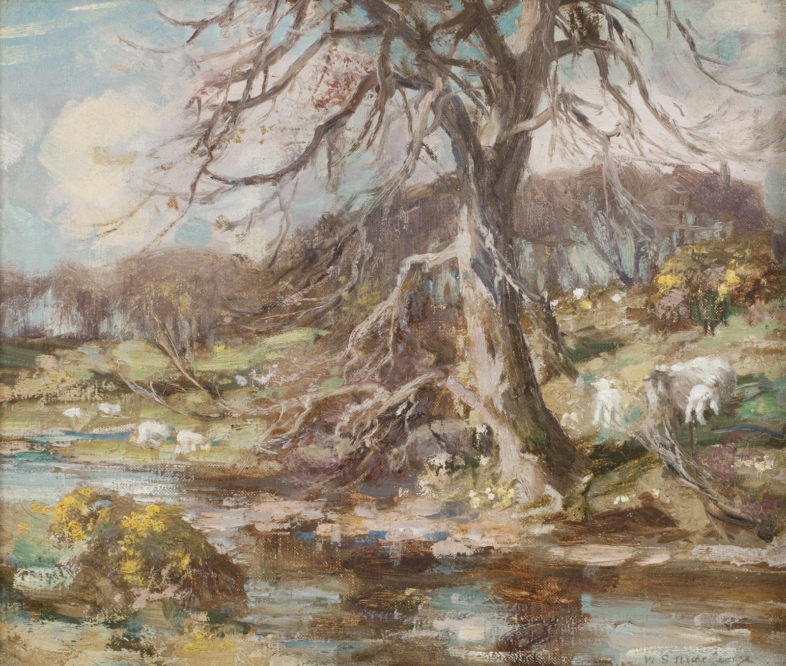 William Stewart MacGeorge | Springtime in Galloway, The Buckland Burn ...