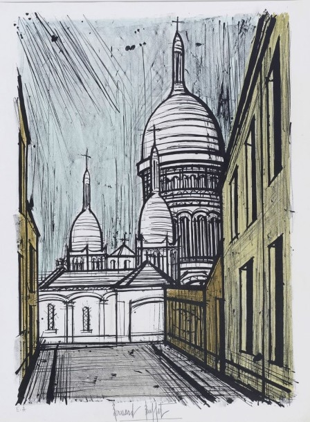 ベルナール・ビュッフェ、Le Sacre-coeur de Montmartre ベルナール・ビュッフェ、Le Sacre-coeur de Montmartre