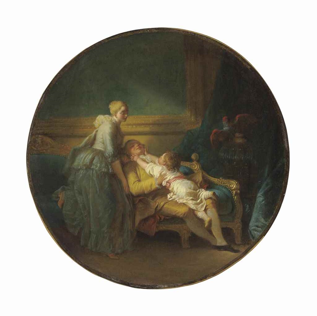 Artwork by Jean-Honoré Fragonard, L'Heureux ménage ('The happy household'), Made of oil on canvas