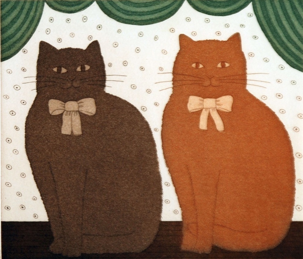 Artwork by Martin Leman, Double Act, Made of Colour etching