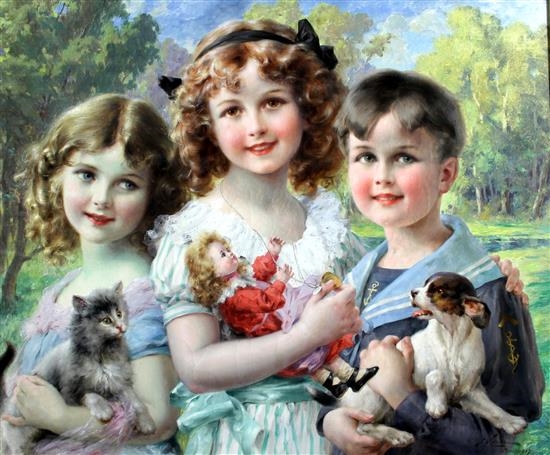 Artwork by Émile Vernon, La Fratrie, Made of Oil on canvas