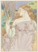 Jeune femme tenant une statuette - Alfred Garth Jones