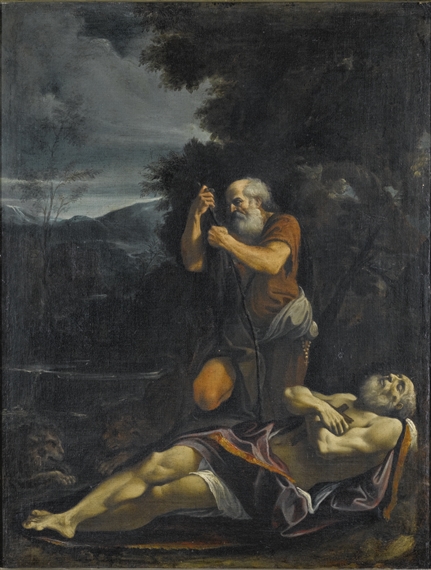 SAINT ANTHONY ABBOT BURYING SAINT PAUL THE HERMIT by Lorenzo Garbieri