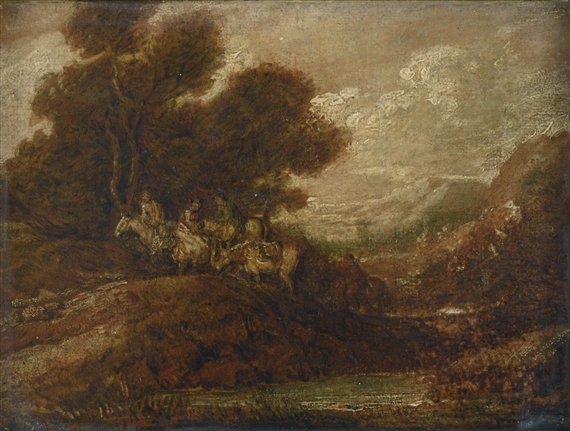 HORSE RIDERS IN A LANDSCAPE by Thomas Gainsborough