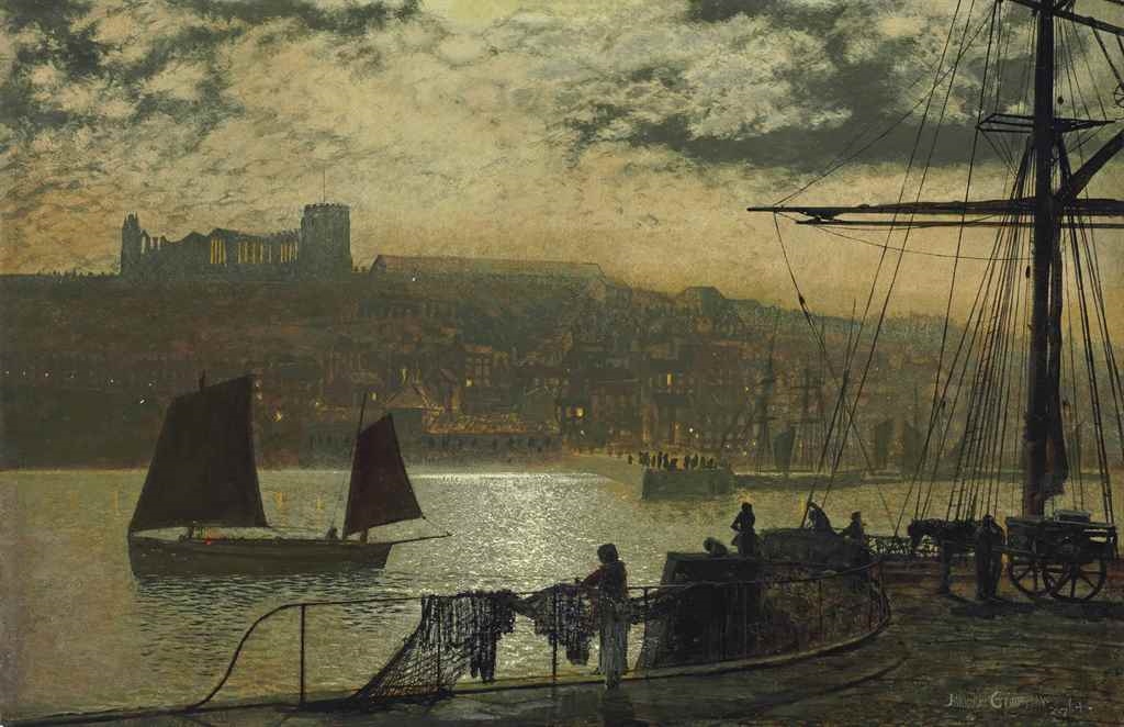 NgAnoh Stampa artistica da parete con stampa artistica su tela di John Atkinson Grimshaw in Autumn's Golden Glow di John Atkinson Grimshaw
