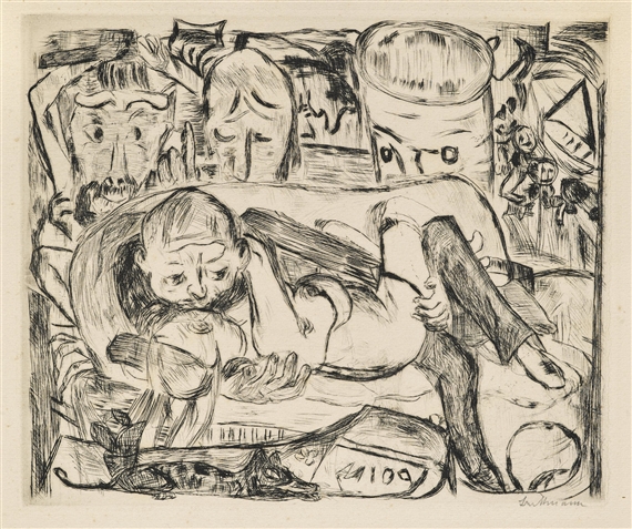 Liebespaar II, pl. 5, from Gesichter (H. 126IIBb; Ga. 97) by Max Beckmann, 1918