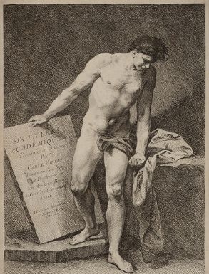 Six figures académiques, dessinées et gravées par Carle Vanloo by Charles-André van Loo, 1742-1743