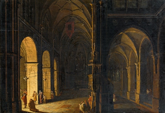 Church interior by Ludwig Kohl