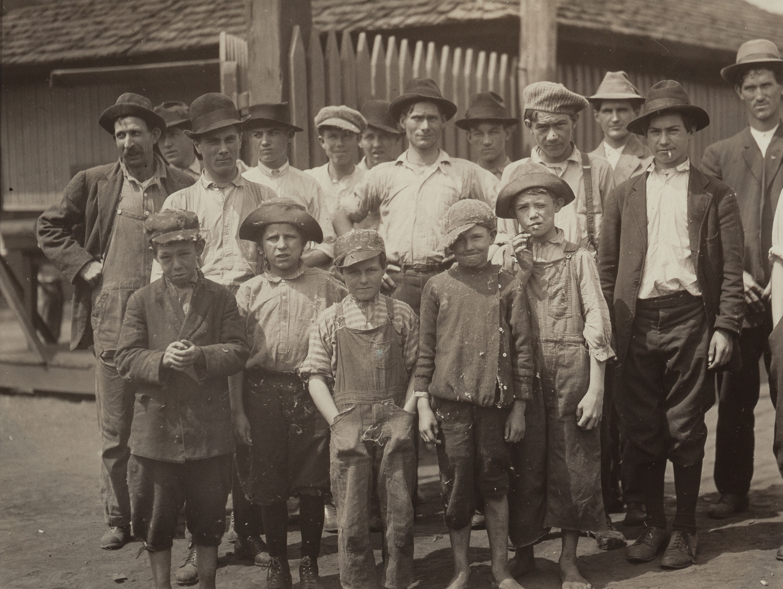 Artwork by Lewis Hine, Noon Hour at Massachusetts Mill, Findale, Made of Gelatin silver print