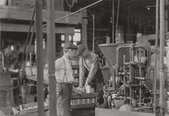 Canning Machine and Small Boys, J.S. Farrand Packing Co
