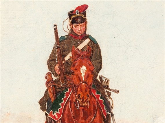 Cavalryman in a Winter Battle by Gustav Wie, circa 1870