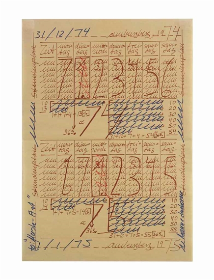 Untitled by Hanne Darboven, 1974