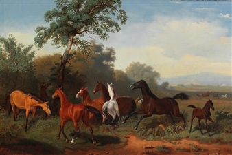 Horses in the Pasture - Friedrich Anton Kilp