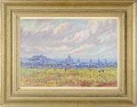 Artwork by František Myslivec, VIEW OF BRNO (FROM HORNÍ HERŠPICE), Made of Oil on paperboard