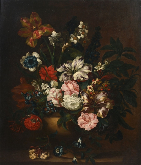 Mixed Bunch of Flowers in a Vase by Pieter Hardimé