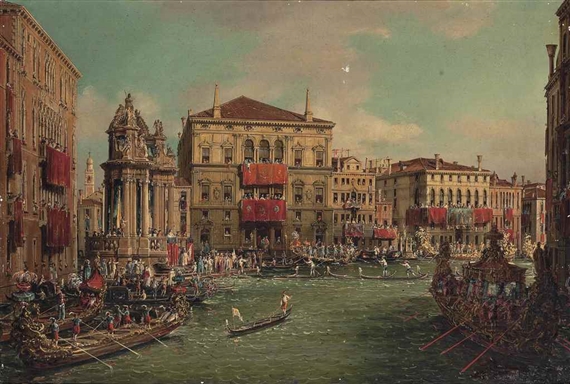 A Regatta on the Grand Canal, Venice by Francesco Zanin
