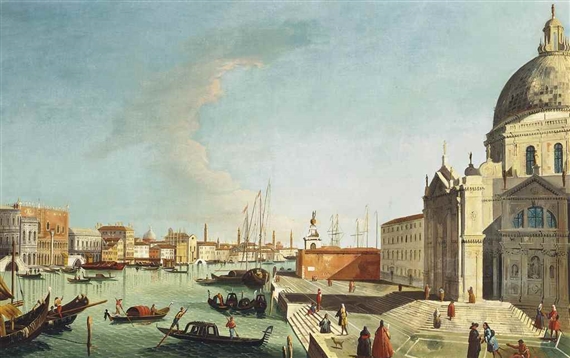 The Grand Canal, Venice, looking East with Santa Maria della Salute by Canaletto