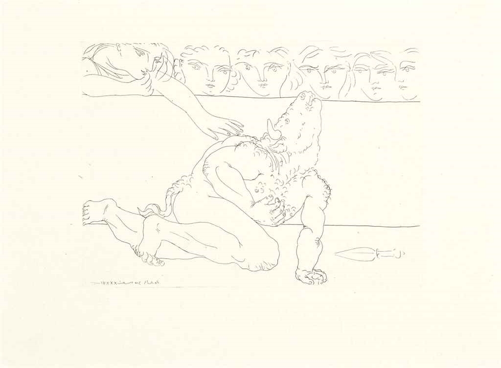 Pablo Picasso | Minotaure mourant, from La Suite Vollard (1933) | MutualArt