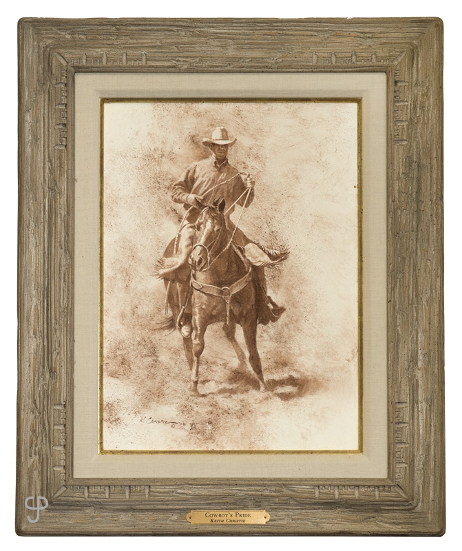 Keith Christie Cowboy's Pride, cowboy on horseback (2004) MutualArt