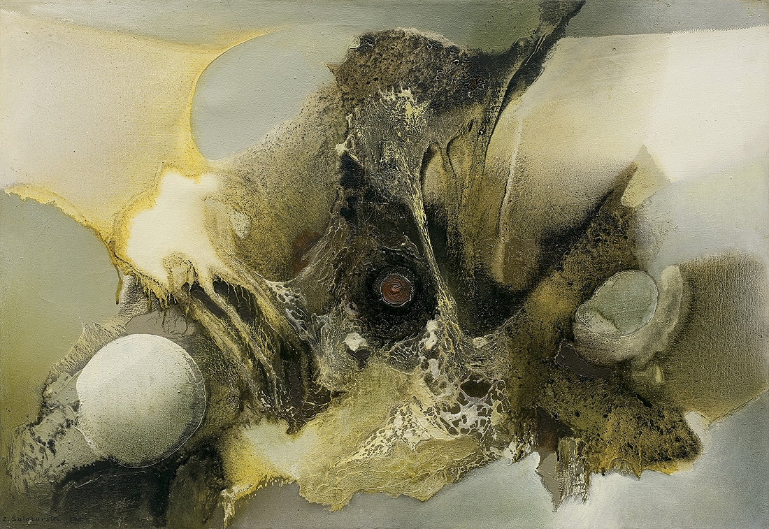 Artwork by Zdzislaw Salaburski, Composition, Made of oil, canvas
