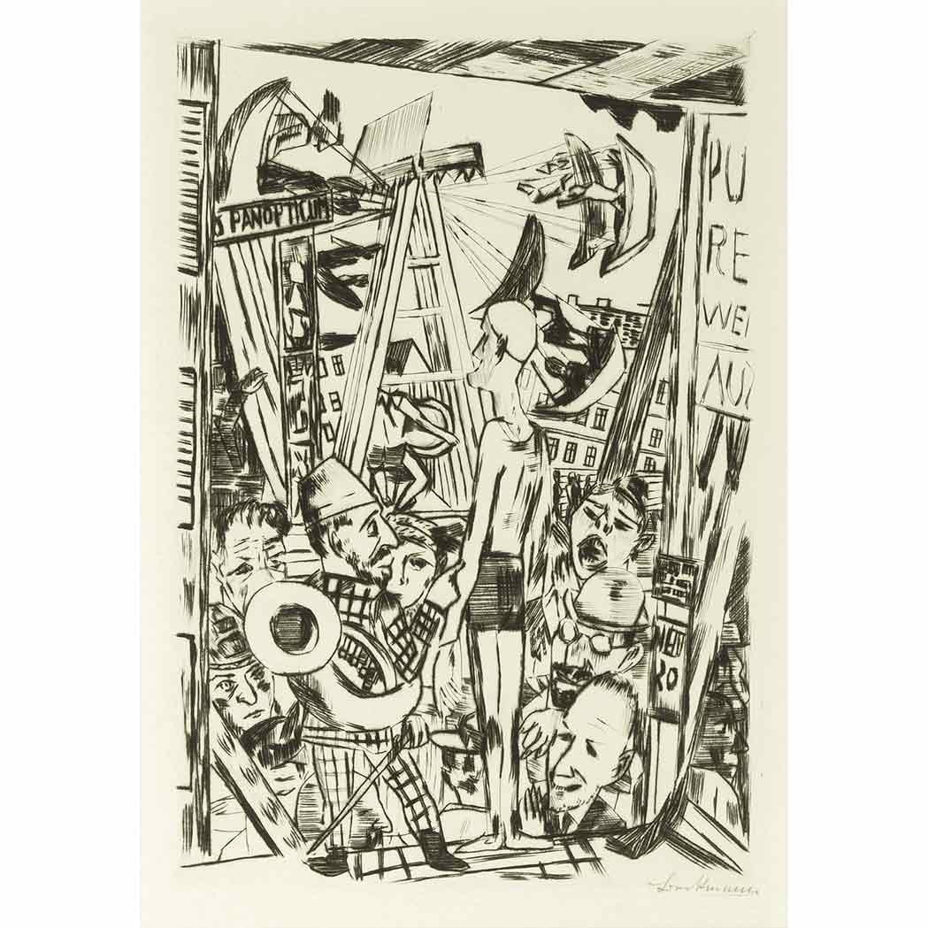 Artwork by Max Beckmann, Der Grosse Mann (H. 195 II Bb), Made of drypoint on wove paper