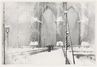 Brooklyn Bridge in Winter - Stow Wengenroth