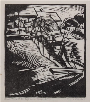 Back Steps at Old Lighthouse, Saugatuck, Mich - Elsa Emilie Ulbricht