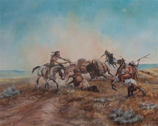 Buffalo Hunt by Andersen Kee, 1985