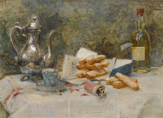 Nature morte sur la table de la cuisine by Thérèse Moreau de Tours