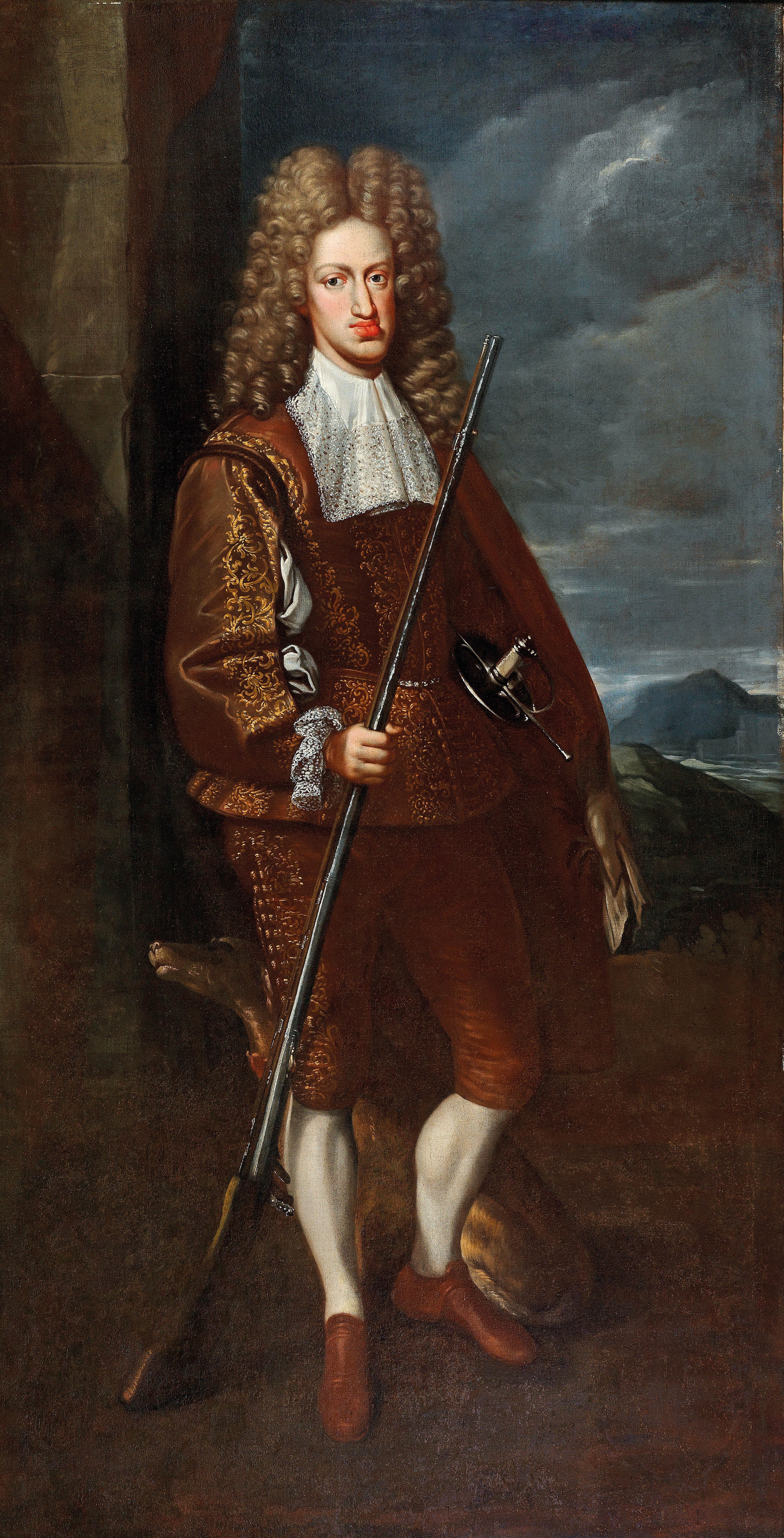 Artwork by John Closterman, Portraits of King Charles II of Spain and his second wife, Made of oil on canvas