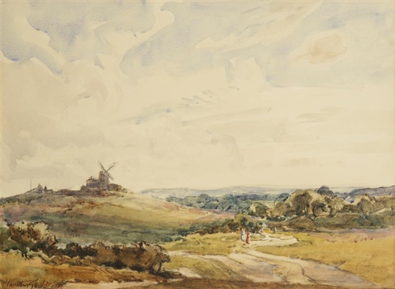 １９世紀　A.Carruthers Gould「Landscape」横　証明書付 19世紀 A.Carruthers Gould「Landscape」横 証明書付 19世紀 A