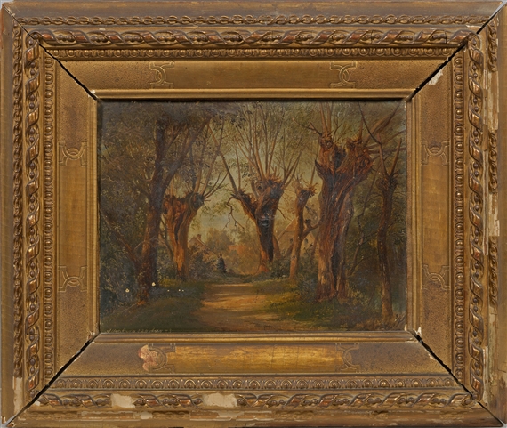 Landscape with pollard willows by Georg-Heinrich Crola